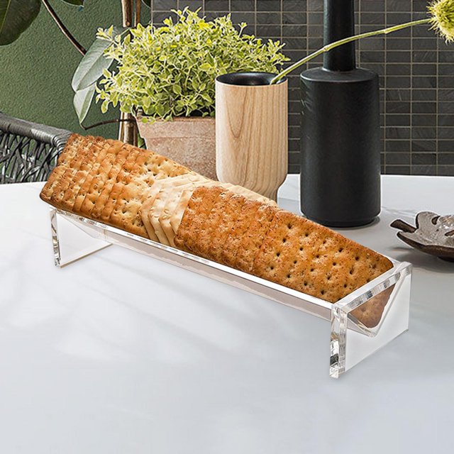 Soporte de exhibición de acrílico transparente Rectangular Pastelería Soporte de panadería Bandeja de servidor Soporte de exhibición para Macaron en forma perfecl soporte para galletas