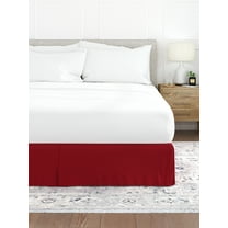 Comfort Canopy - Burgundy Pleated Bed Skirt Box Spring Frame Cover for Twin Size Bedding