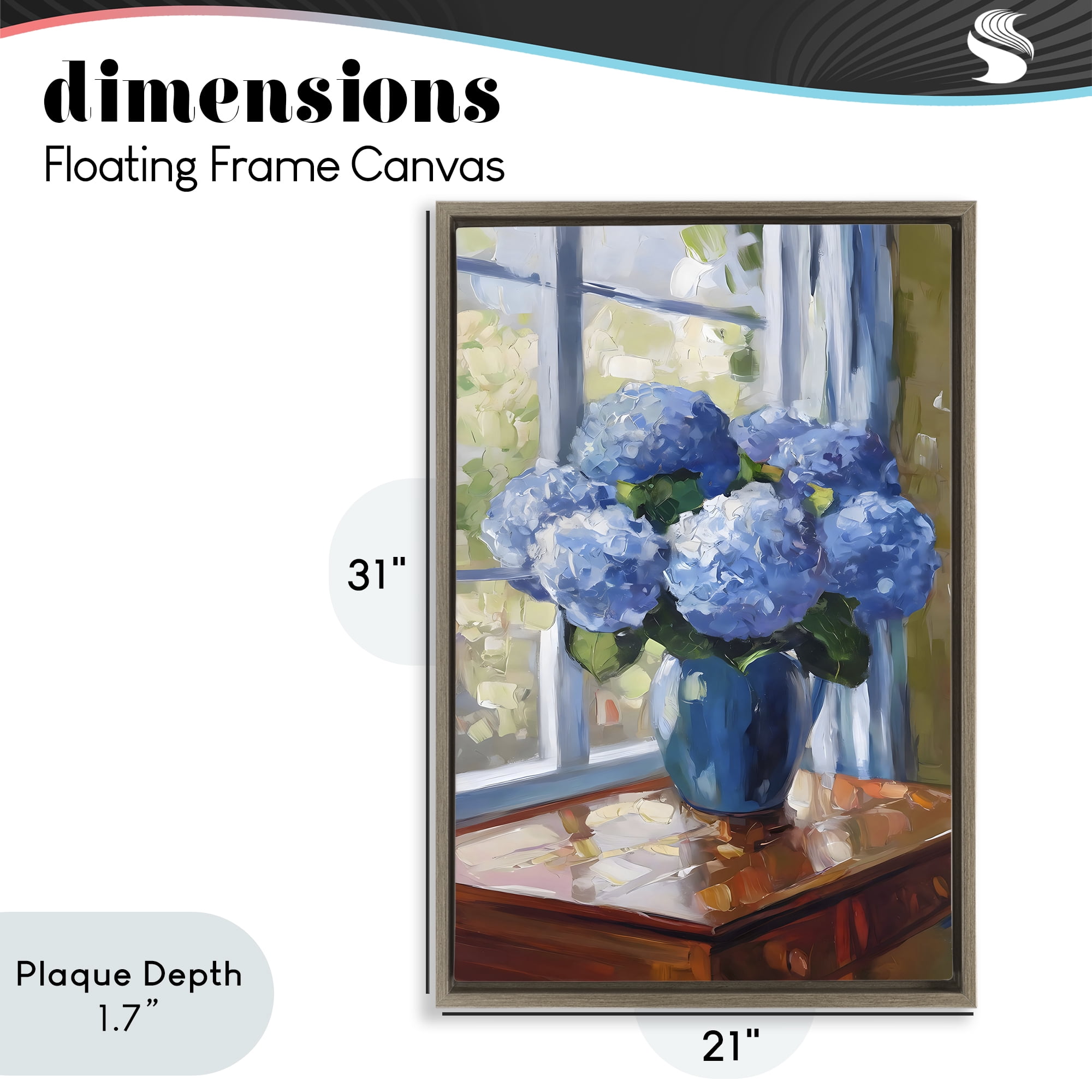 Stupell Industries Winter Hydrangeas by Window Brown Framed Floater Canvas Wall Art, design by Creative Studio