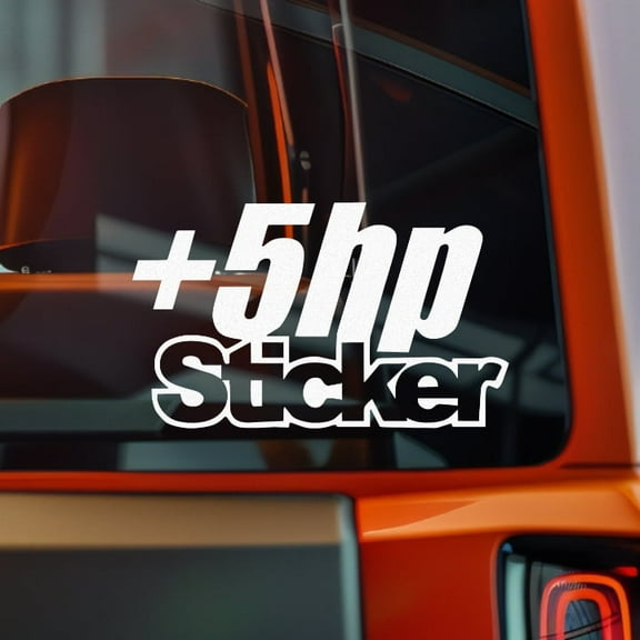 5HP Horse Power Funny Vinyl Decal Sticker Bumper Window Laptop 5X3" White