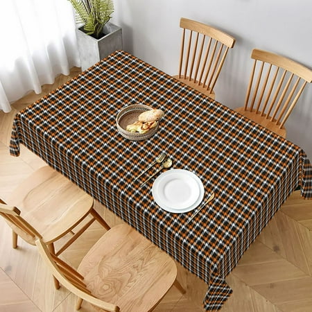 

Table Cloth Rectangle Table Halloween Plaid Tablecloth 60 x 90 Inch Wrinkle Resistant Decorative Fabric Table Cover for Dining Party Indoor Outdoor