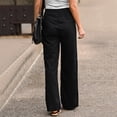 thumbnail image 7 of Tiqkatyck Baggy Pants White Linen Pants for Women Tightness Trousers Pocket Casual Plus Size Pants Trousers for Women Black, 7 of 7