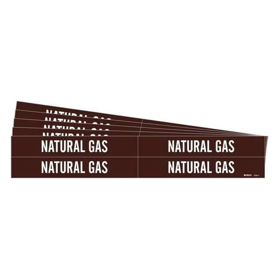 Brady Pipe Marker,White,Natural Gas,PK5, 7395-4-PK 7395-4-PK
