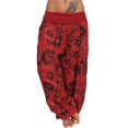 thumbnail image 1 of Pantalons Harem Floraux Grande Taille pour Femmes Pantalons Décontractés Amples, 1 of 3