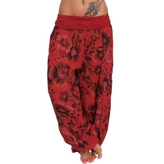 Pantalons Harem Floraux Grande Taille pour Femmes Pantalons Décontractés Amples