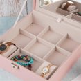 thumbnail image 3 of Girly Pink Jewelry Box Jewelry Fashion Storage Leather Box Jewelry Ring Jewelry Box for Jewelry Storage and Display, 3 of 5