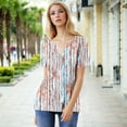 thumbnail image 6 of Yuwull Summer Tops Womens Tops Casual Women'S Fashion Printed Short Sleeve Button Round-Neck And V-Neck Top Blouse Cute Tops For Women On ClearanceXXL(2XL), 6 of 8