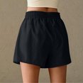 thumbnail image 4 of IUYRTFE Women Solid Color Drawstring Waist Shorts with Pockets Casual Loose Summer Bottoms, 4 of 7