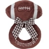 Bearington Baby Touchdown, 5.5 Inch Plush Stuffed Baby Football Soft Ring Rattle