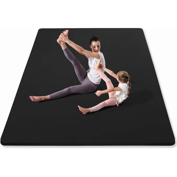 Large Yoga Mat (75 * 52 * 1/2inch),Extra Wide TPE Exercise Mat,Non-Slip Workout Mat for Pilates, Fitness, Barefoot, Home Gym Studio with Strap and Towel