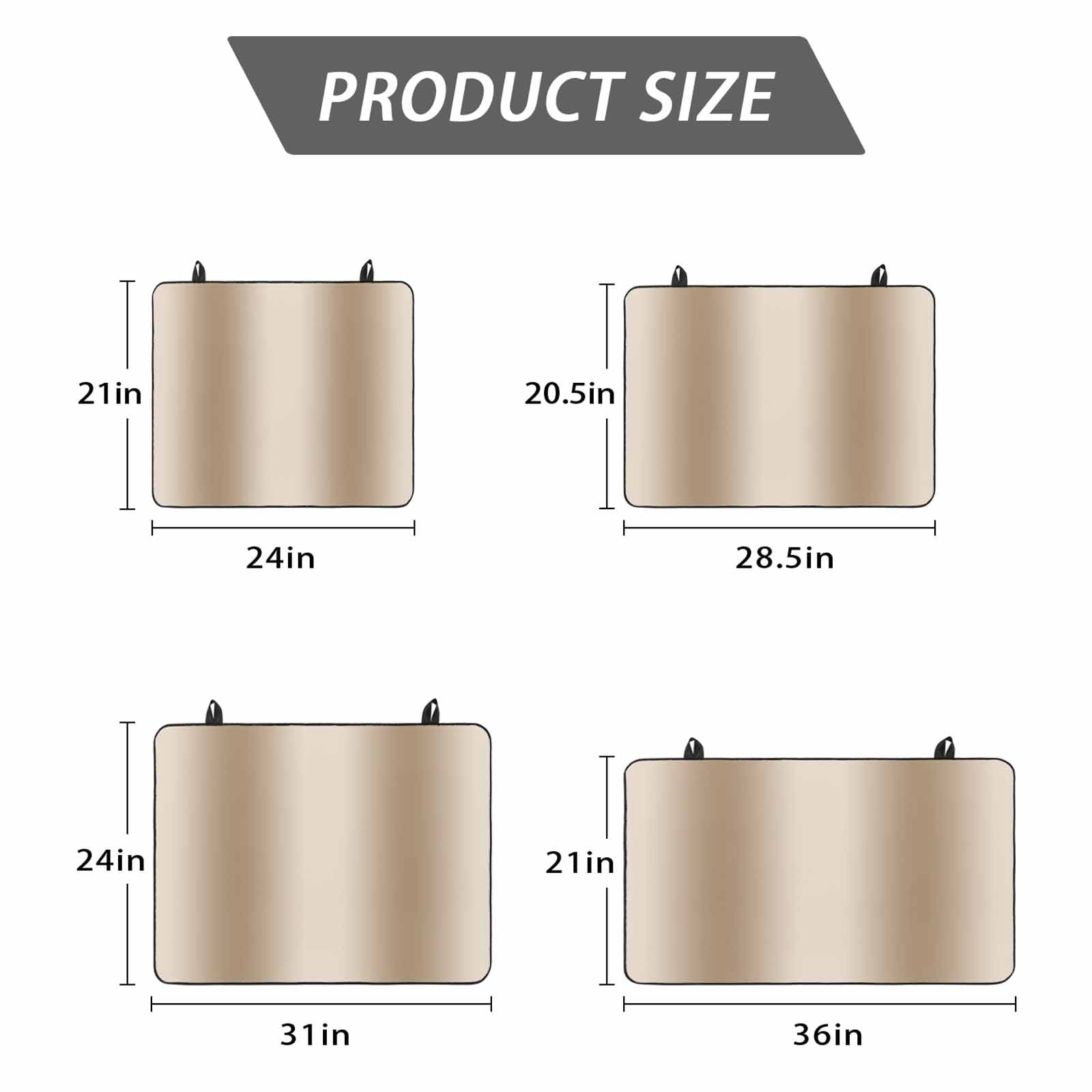 Khaki Ombre Stove Top Cover for Electric Stove, Heat-proof & Non Slip Glass Top Stove Cover Protector, Modern Abstract Art Farmhouse Gradient Kitchen Flat Cooktop Rubber Mat 28.5x20.5 Inches