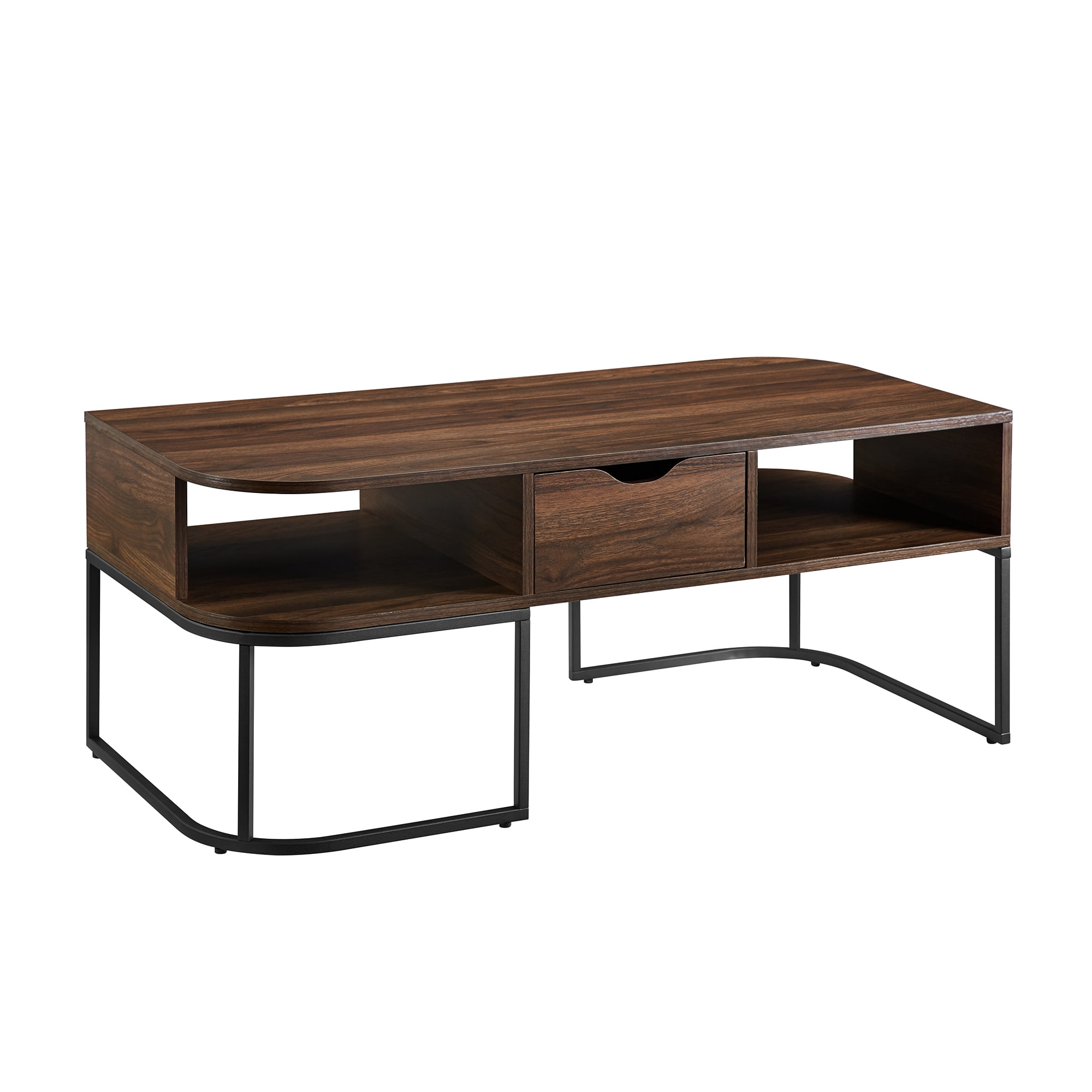 Cimarron Modern Dark Walnut Coffee Table with Two-Way Drawer by Manor Park