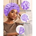thumbnail image 5 of Satin Bonnet Silk Bonnet for Sleeping Silk Sleep Cap Double Layer Hair Bonnet with Elastic Tie Band for Curly Hair Night Cap, 5 of 14