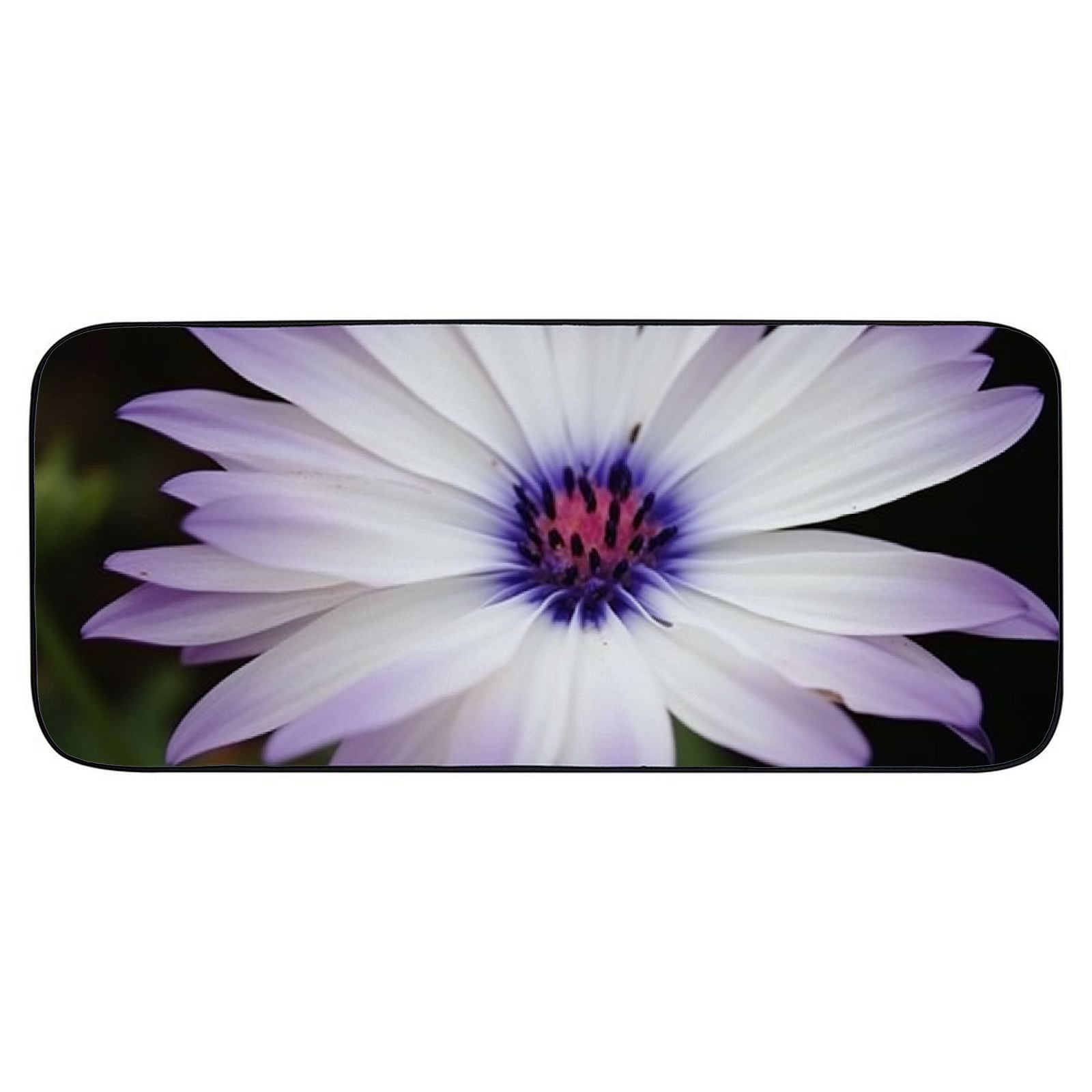 Heduofu Decorative Door Mat, Door Mat with Non-Slip Rubber Backing, Easy Cleaning, Traps Dirt, Rug for Entry, Patio, Garage - Daisy White Flower Plant Nature Flowers Green 19.68*47.24 in