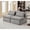 Gray, variant on MOONMISS 2-Seat Modular Corduroy Sofa Neck Lumbar Pillows DIY No Armrests for Apartment,Beige