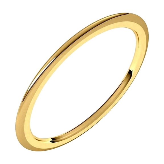 14k Yellow Gold Half Round 1mm Comfort-fit Half Round Comfort-Fit Band Size 6.5 Ring for Women and Men
