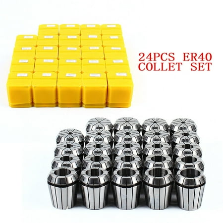 

Miumaeov 24Pcs ER40 Collet Set Metric Size High Precision Spring Clamping Collets 3-26mm For CNC Milling Lathe Machine