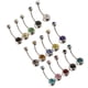 thumbnail image 4 of 15 piezas elegante barra de de vientre de de imitación, joyería de barra de de de cristal multicolor, 4 of 9