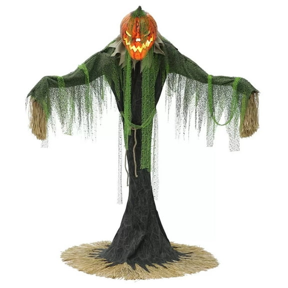 Halloween 7ft Animated Pumpkin Scarecrow with Music and Lights
