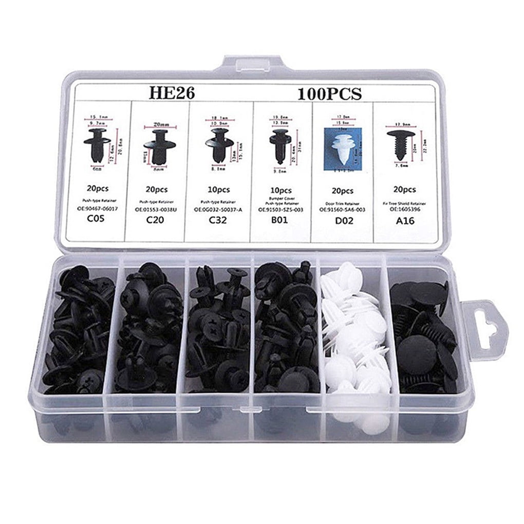 uxcell 100 Pcs Black Rivet Trim Fastener Retainer Clips uxcell 100 Pcs Black Rivet Trim Fastener Retainer Clips