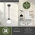 thumbnail image 4 of Huntley Bronze Farmhouse Schoolhouse Mini Pendant Ceiling Light White Glass, 4 of 10