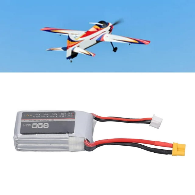 Batterie Rc LiPo 25C 900mAh XT30 Connecteur Performance Puissante Pack de Batterie Rc pour Hélicoptère à Ailes Rc Avion