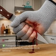 thumbnail image 2 of Guantes Anticorte Nivel 5 para Cocina, Jardinería y Trabajo Industrial | Protección de Manos con Fibra HPPE | Resistente y Cómodo | Talla M | Unisex Color Gris, 2 of 10