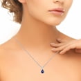 thumbnail image 3 of Mauli Jewels Engagement Necklace for Women 0.85 Carat Pear Sapphire Pendant 4-prong 14k White Gold|Silver Chain, 3 of 4