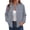 Gray, variant on Women's Fall Winter Bomber Jacket Button Down Front with Pockets Casual Slim Fit Outwear