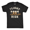 thumbnail image 1 of Mens Flight Risk Funny T Shirts Sarcastic Drinking Graphic Tee for Men (Heather Black - Flight Risk) - M, 1 of 3