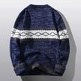 thumbnail image 4 of Ketyyh-chn99 Cardigan Chandail pour Homme Chandail d'Automne et d'Hiver pour Homme Col Rond Chandail Couleur Chaud Chandail de Base Assorti Haut à Col Bas Bleu,3TG, 4 of 5
