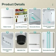 AUSEO 3.5 Cu.ft Adjustable Temperature Refrigerator, White, 50.82 lbs