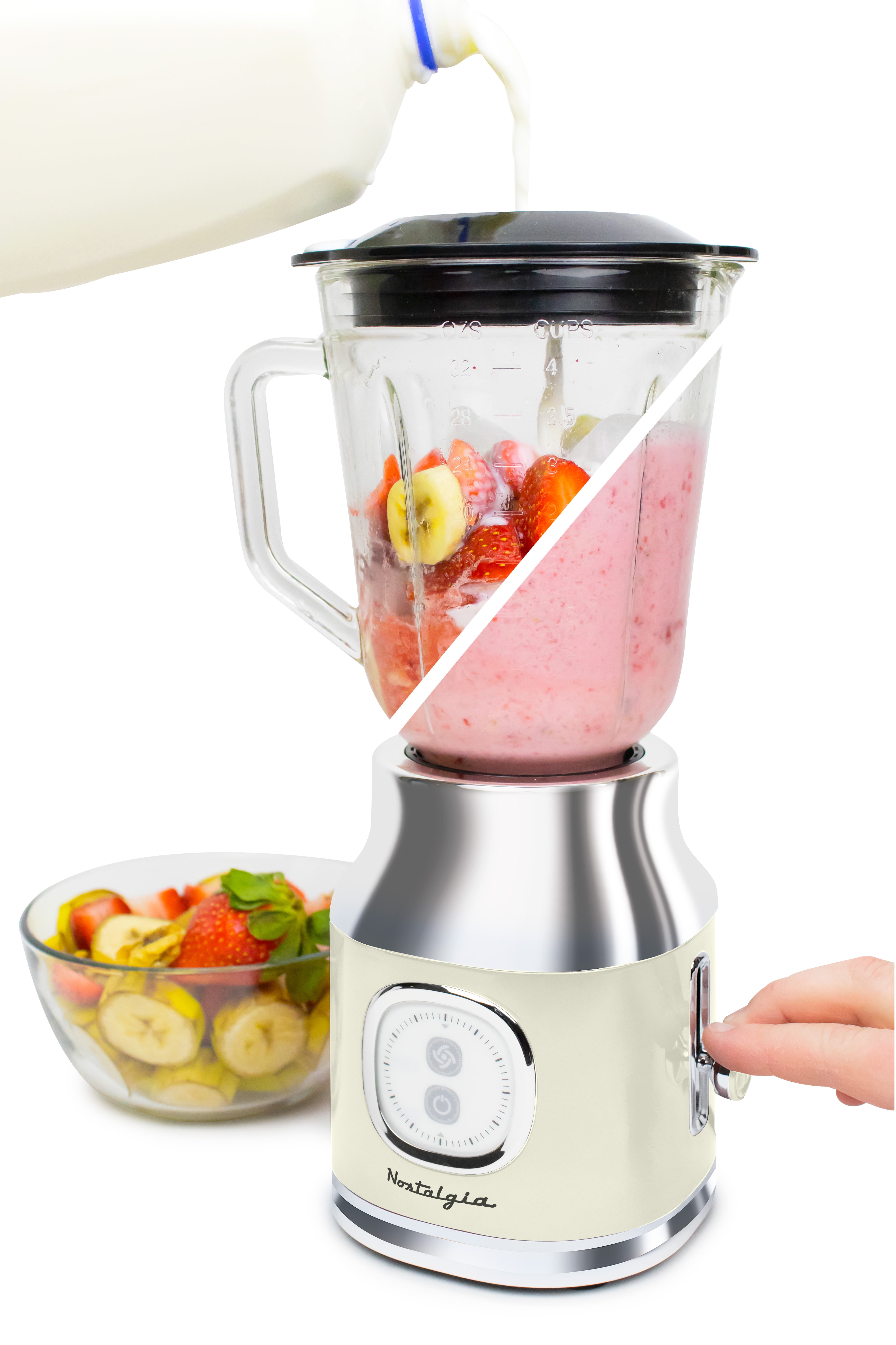 Classic Retro Electric Pulse Blender, 1 Liter Glass Pitcher, Includes  Personal Travel Bottle with Lid and Storage Container - AliExpress
