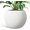 White, variant on YOLENY 17.7'' Dia Large Round Planter with Drainage Hole, Sphere Planter Outdoor Indoor Plant Flower Pot with Rubber Plug for Garden Patio Balcony Home, Black