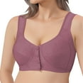 thumbnail image 3 of Uqiangy Womens Tops Push Up Bras for Women Bra Wireless Push-Up Bra Zip Front Bra Top Bras for Women Sports Bras for Women Front Close Bras for Women Plus Size Purple 3XL, 3 of 9