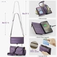 thumbnail image 4 of Crossbody for Samsung Galaxy S25 Edge Case Wallet【RFID Blocking】with 10-Card Holder Zipper Bills Slot, Soft PU Leather Magnetic Shoulder Wrist Strap for Galaxy S25 Edge Wallet Case Women, Purple, 4 of 10