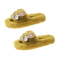 thumbnail image 3 of Women Plush Slippers Anti Slip Floor Slippers Breathable Slip on House Shoes Yellow 36, 3 of 8