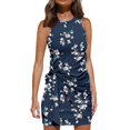 thumbnail image 2 of Vestido largo con cuello redondo a la moda para mujer, vestido estampado con fajas de manga corta Pompotops ghjkhdj1720, 2 of 9