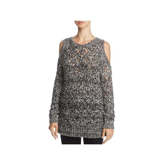 BB Dakota Bernette Women's Knit Open Stitch Cold Shoulder Sweater Black Size XS