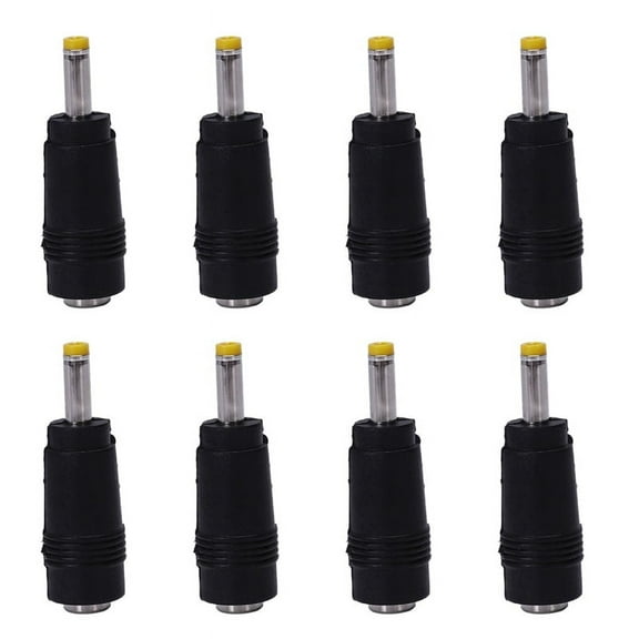 8X Yellow Tip 4.0x1.7 mm Male Plug to 5.5x2.1mm Female Jack DC Power Connector Black