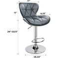 thumbnail image 3 of Leopard Shell Back Adjustable Swivel Bar Stools, PU Leather Padded with Back, 1 Chair (Grey), 3 of 19