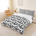 thumbnail image 3 of jejeloiu Classic Damask Duvet Cover King,Retro Bohemian Floral King Bedding For Adults,Black White,Reversible,3pcs,1 Duvet Cover and 2 Pillowcases, 3 of 6