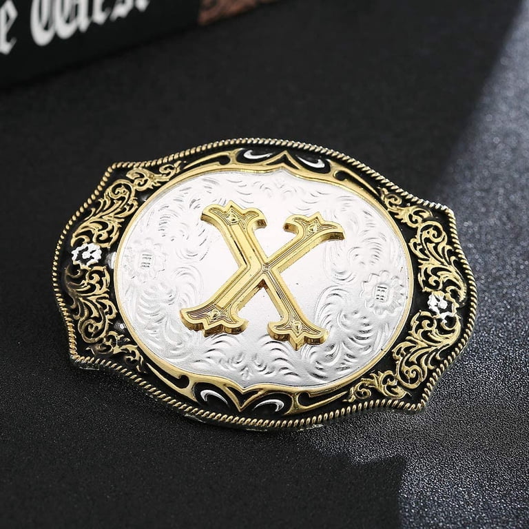 Men Initial Big Cowboy Western Rodeo Texas StarBelt Buckle Letter A to
