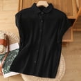 thumbnail image 2 of Dagugfen Cotton Button down Shirts for Women Loose Fitted Casual Homweear Slirts Women's Pajama Shirts, 2 of 8