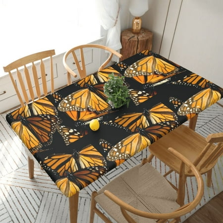 

Home Deluxe Tablecloth Butterfly Waterproof Elastic Rim Edged Table Cover- For Christmas Parties And Picnics 5ft