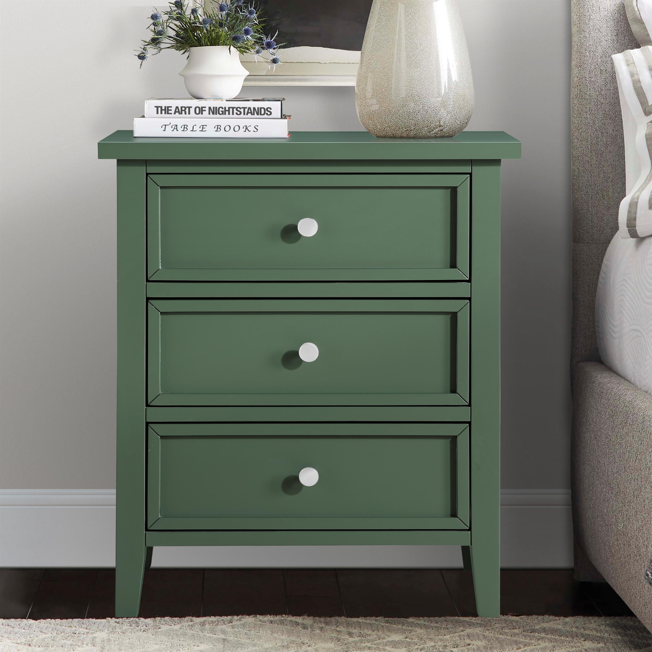Comfort Pointe Lennon 3-drawer Vintage Green Wood Nightstand