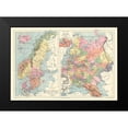 thumbnail image 2 of Drioux 18x14 Black Modern Framed Museum Art Print Titled - Political Scandinavia Russia Sweden Norway Denmark, 2 of 5