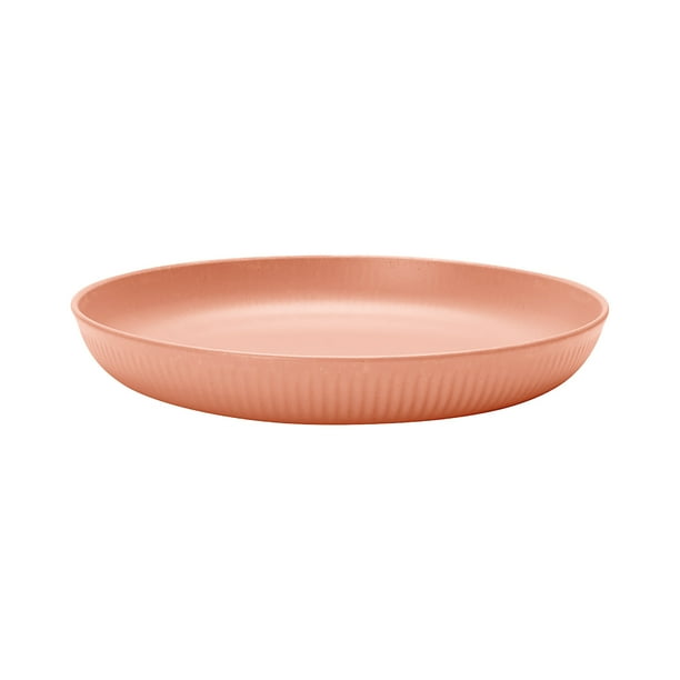 8.9 Inch Wheat Straw Deep Dinner Plates Microwave and Dishwasher Safe, Sturdy Plastic Dinner