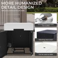 thumbnail image 6 of Outdoor Aluminum 5-Seat Patio Furniture Set with 2 Swivel Rocking Chairs & 37,000 BTU Fire Pit Table, All Weather White, for Pool Garden, 6 of 12