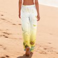 thumbnail image 4 of Iaqnaocc Pajama Pants Women Soft Retro Sunflower Print Pj Pants Lounge Elastic Waist Pajamas Pants Loungewear Sleep Bottoms Yellow 2XL, 4 of 4